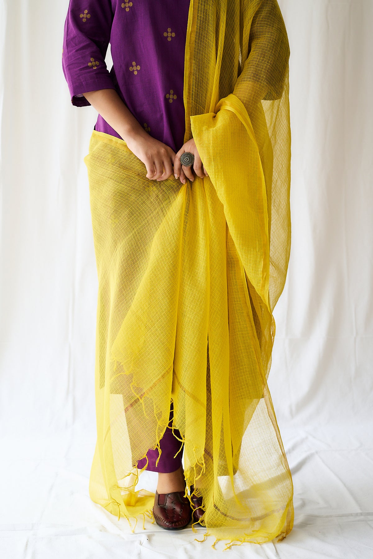Set of 2- Mireya Purple South Cotton Kurta & Pants Set
