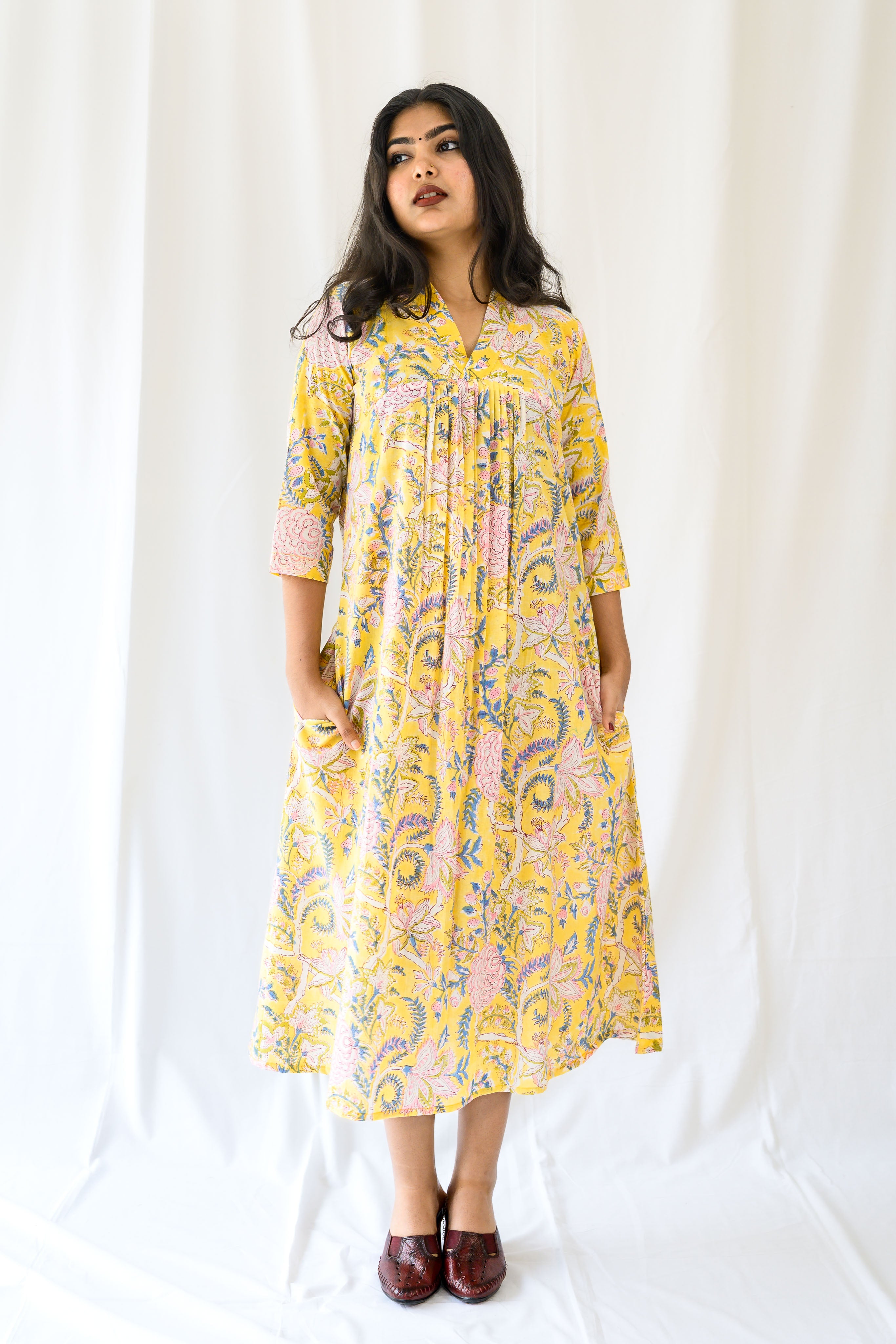 Lemonade Skies Sanganeri Dress