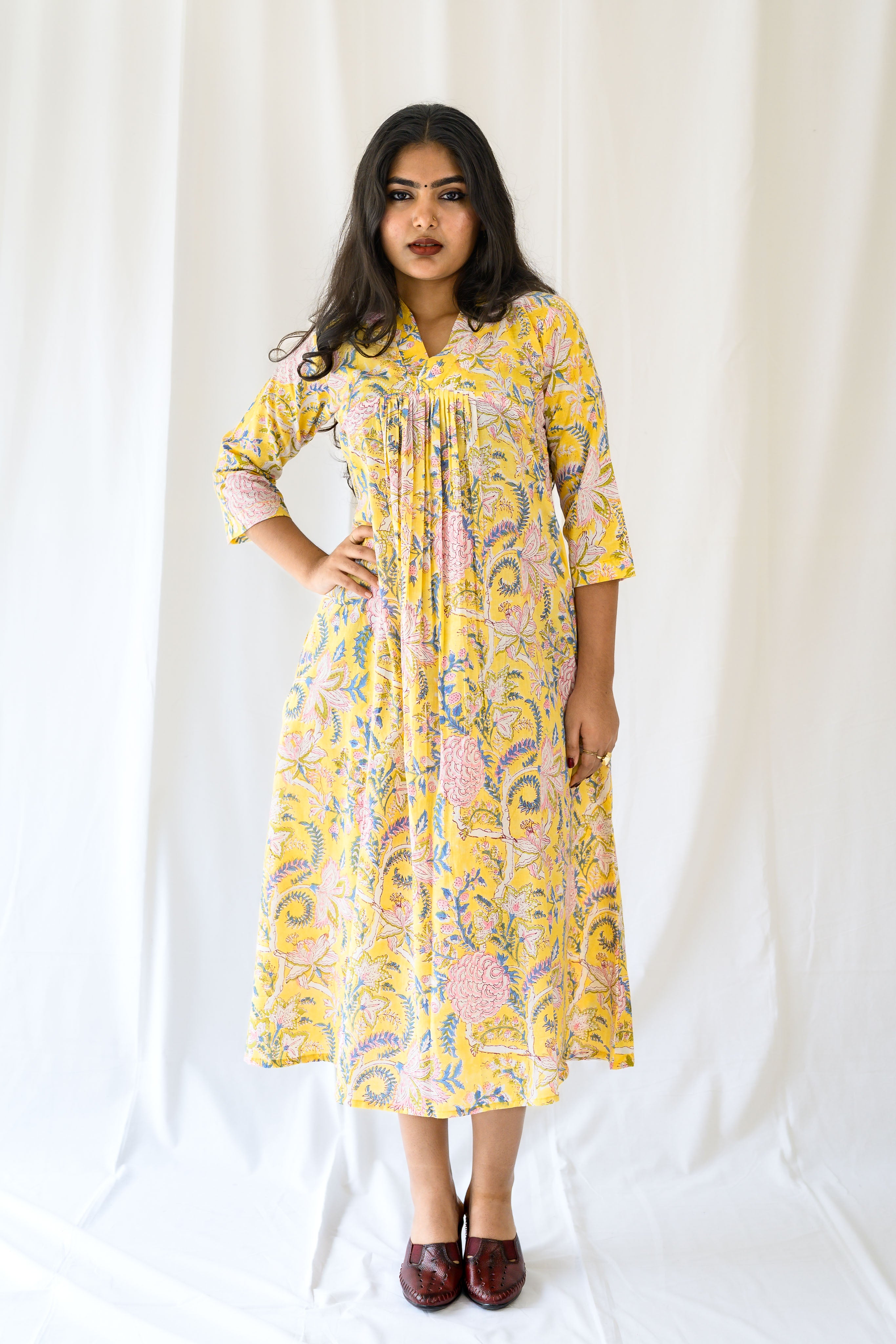 Lemonade Skies Sanganeri Dress