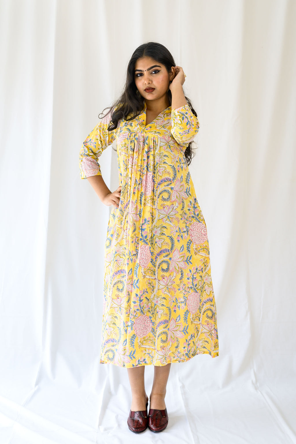 Lemonade Skies Sanganeri Dress