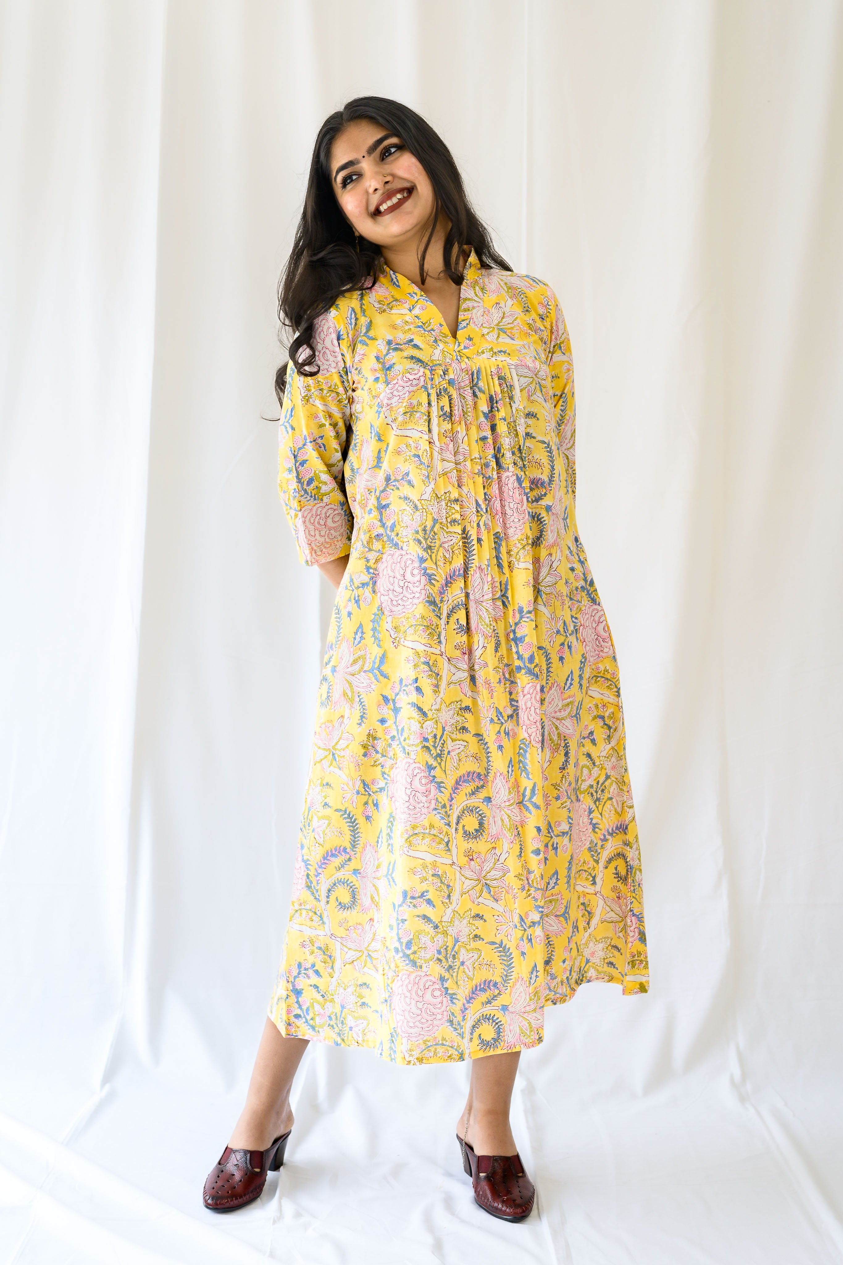 Lemonade Skies Sanganeri Dress