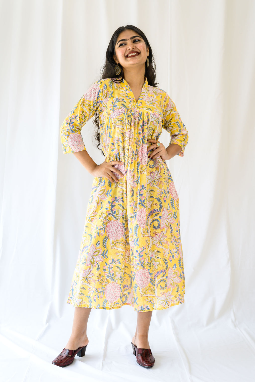 Lemonade Skies Sanganeri Dress