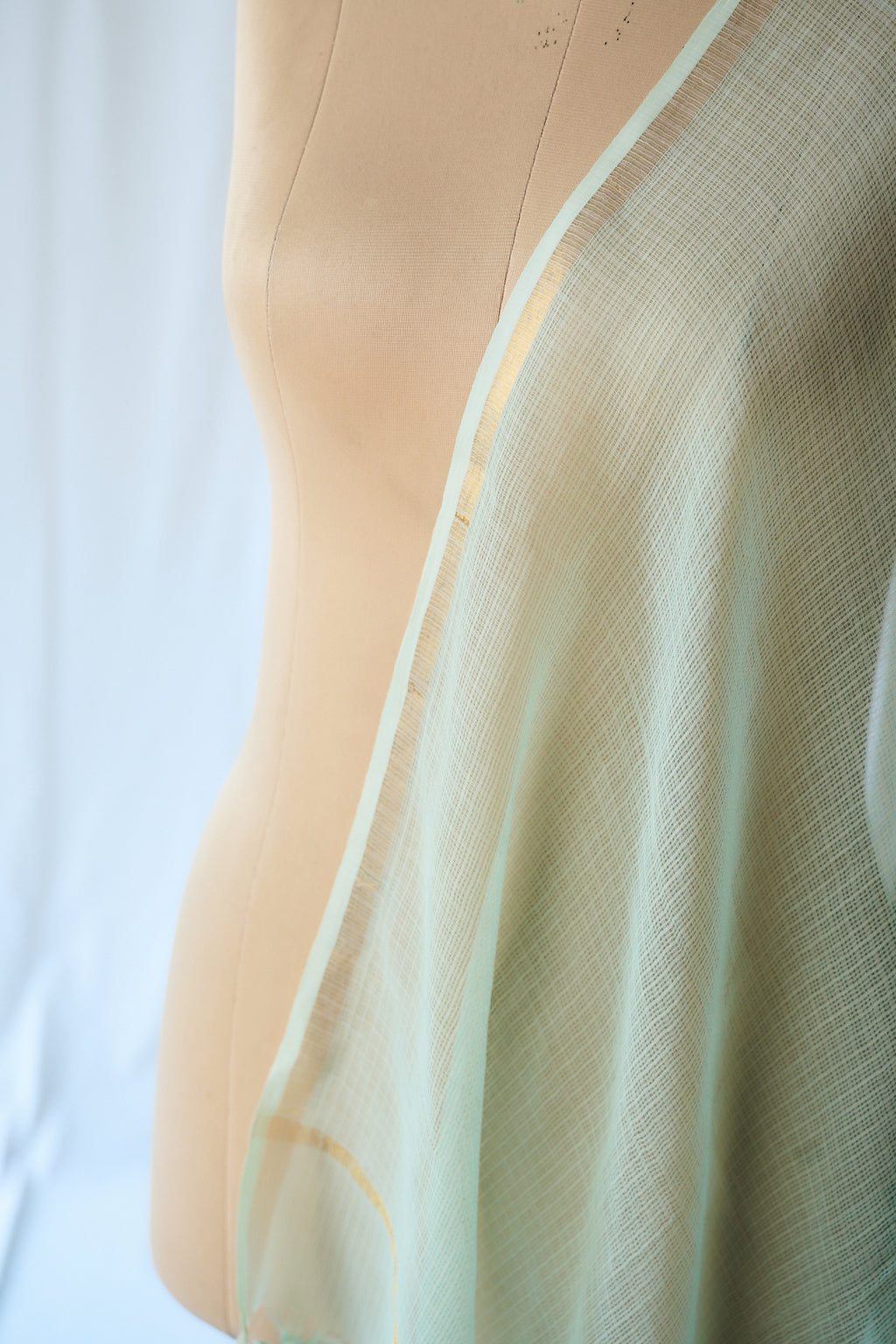 Pista Green Plain Kota Doria Dupatta