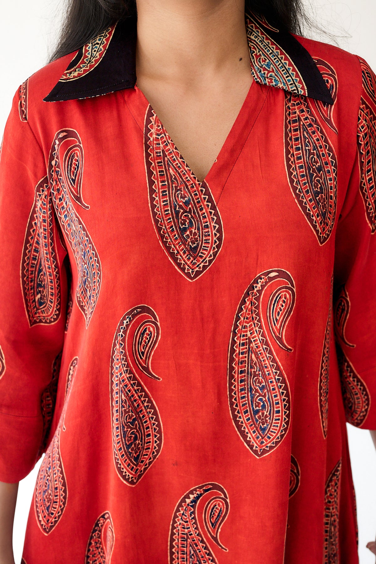 Naqsh Red Modal Ajrakh Dress