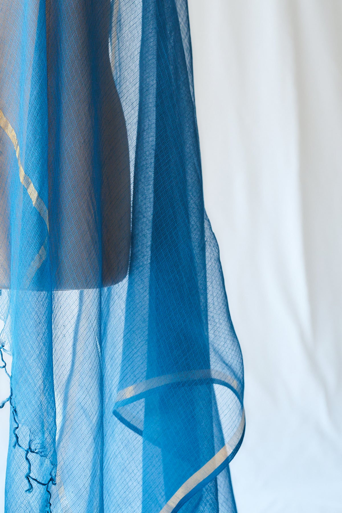Dark Teal Plain Kota Doria Dupatta