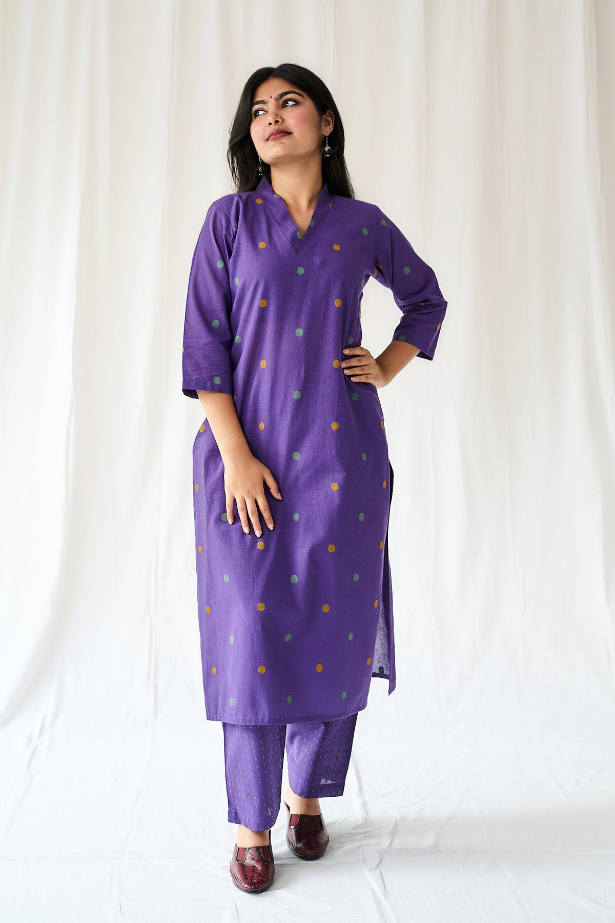 Set of 2- Ishira Lavender South Cotton Kurta & Pants Set