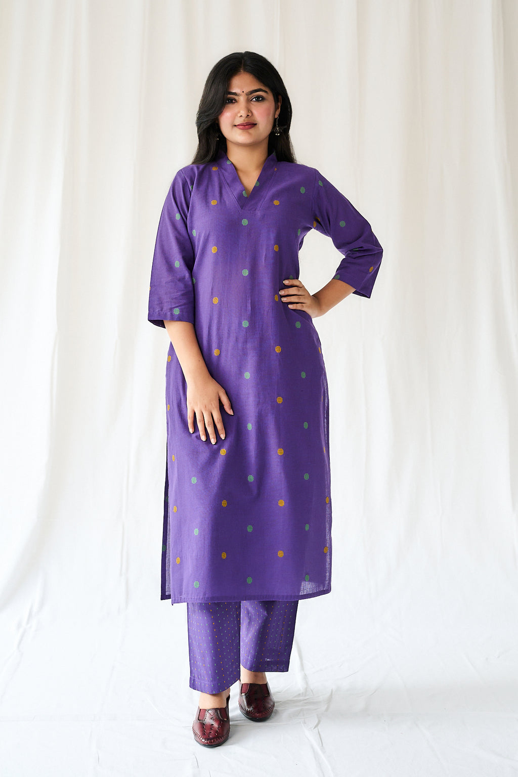 Set of 2- Ishira Lavender South Cotton Kurta & Pants Set