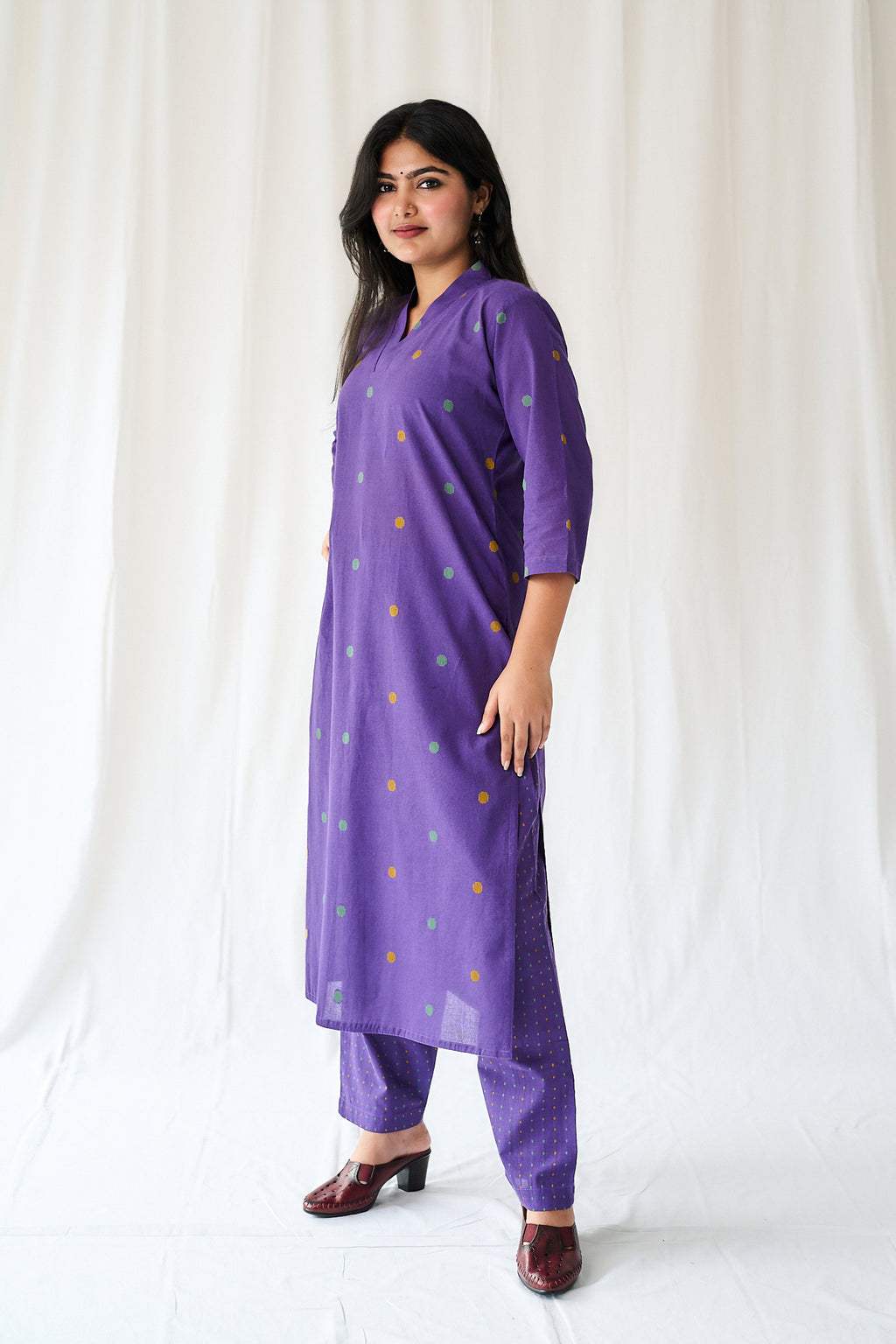 Set of 2- Ishira Lavender South Cotton Kurta & Pants Set
