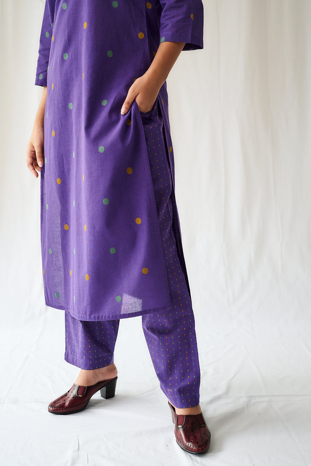 Set of 2- Ishira Lavender South Cotton Kurta & Pants Set