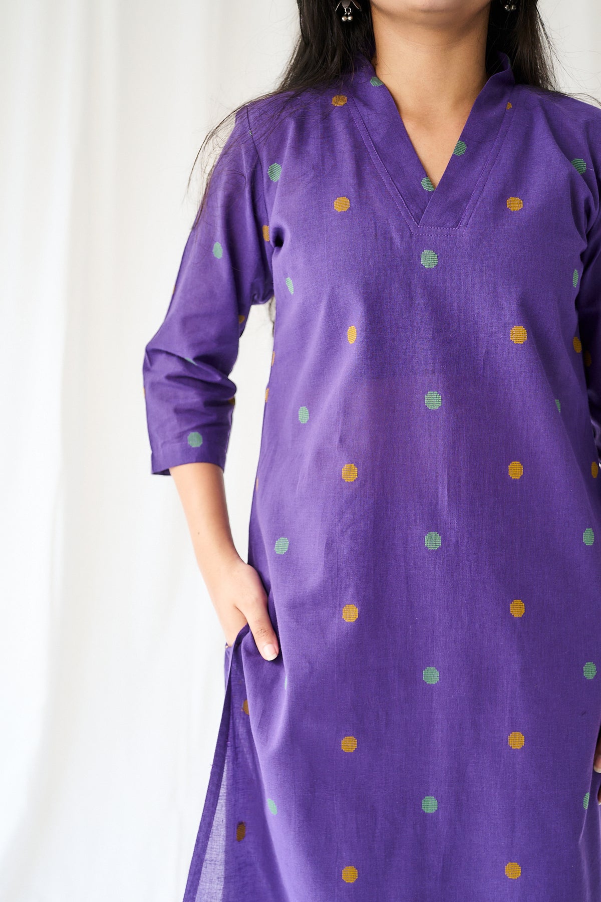 Set of 2- Ishira Lavender South Cotton Kurta & Pants Set