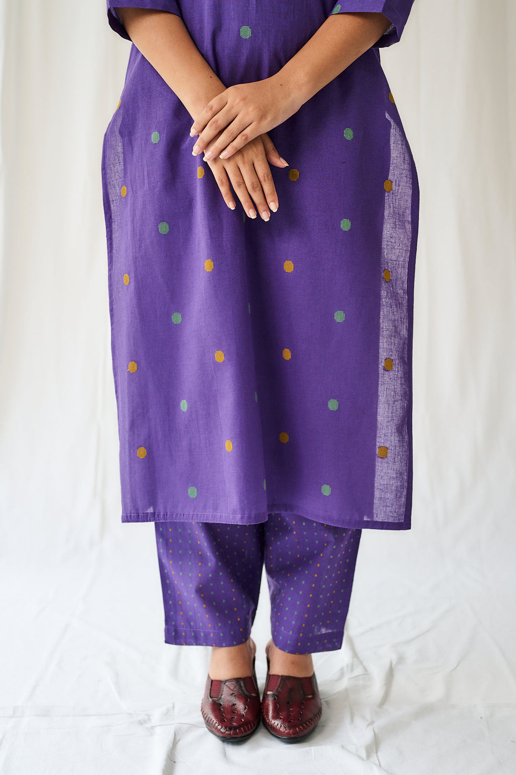 Set of 2- Ishira Lavender South Cotton Kurta & Pants Set