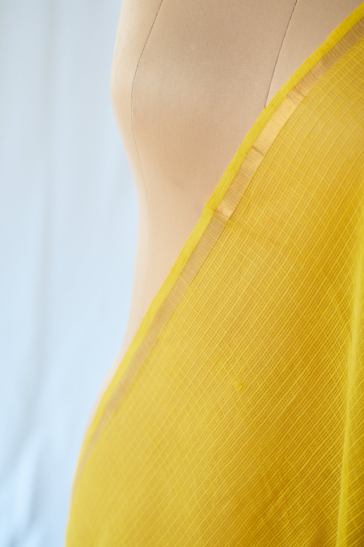 Golden Yellow Plain Kota Doria Dupatta