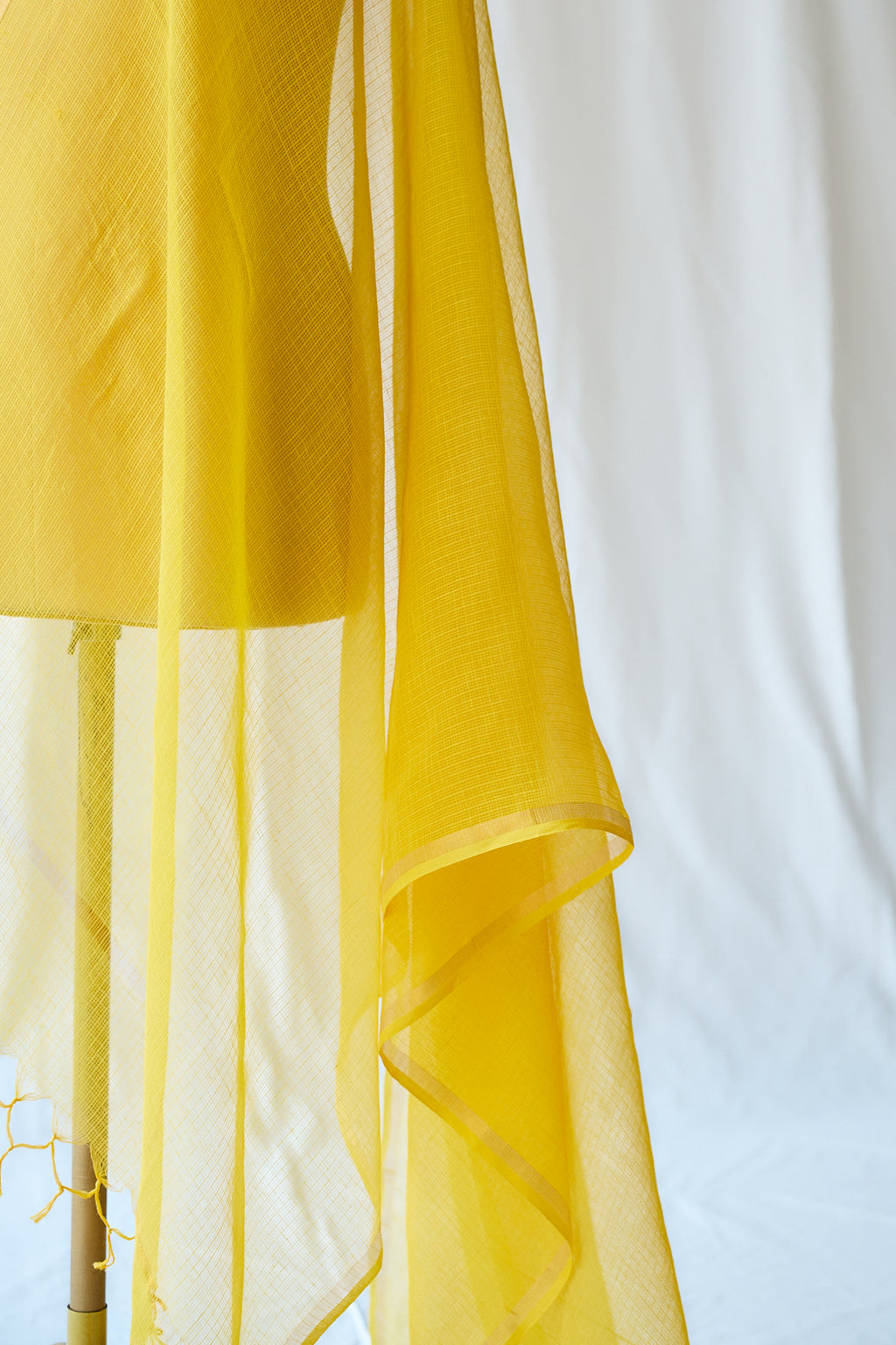 Golden Yellow Plain Kota Doria Dupatta