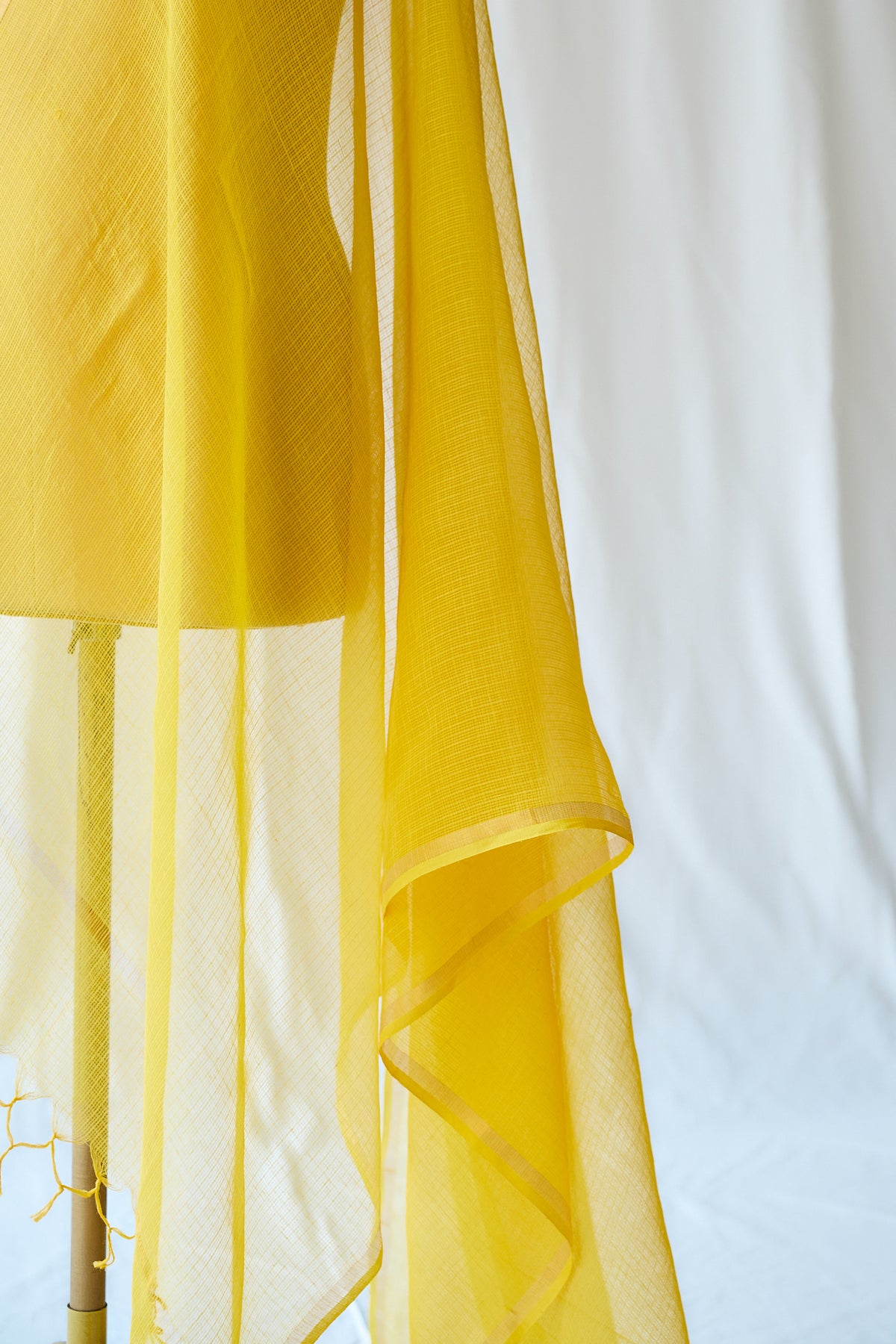 Golden Yellow Plain Kota Doria Dupatta