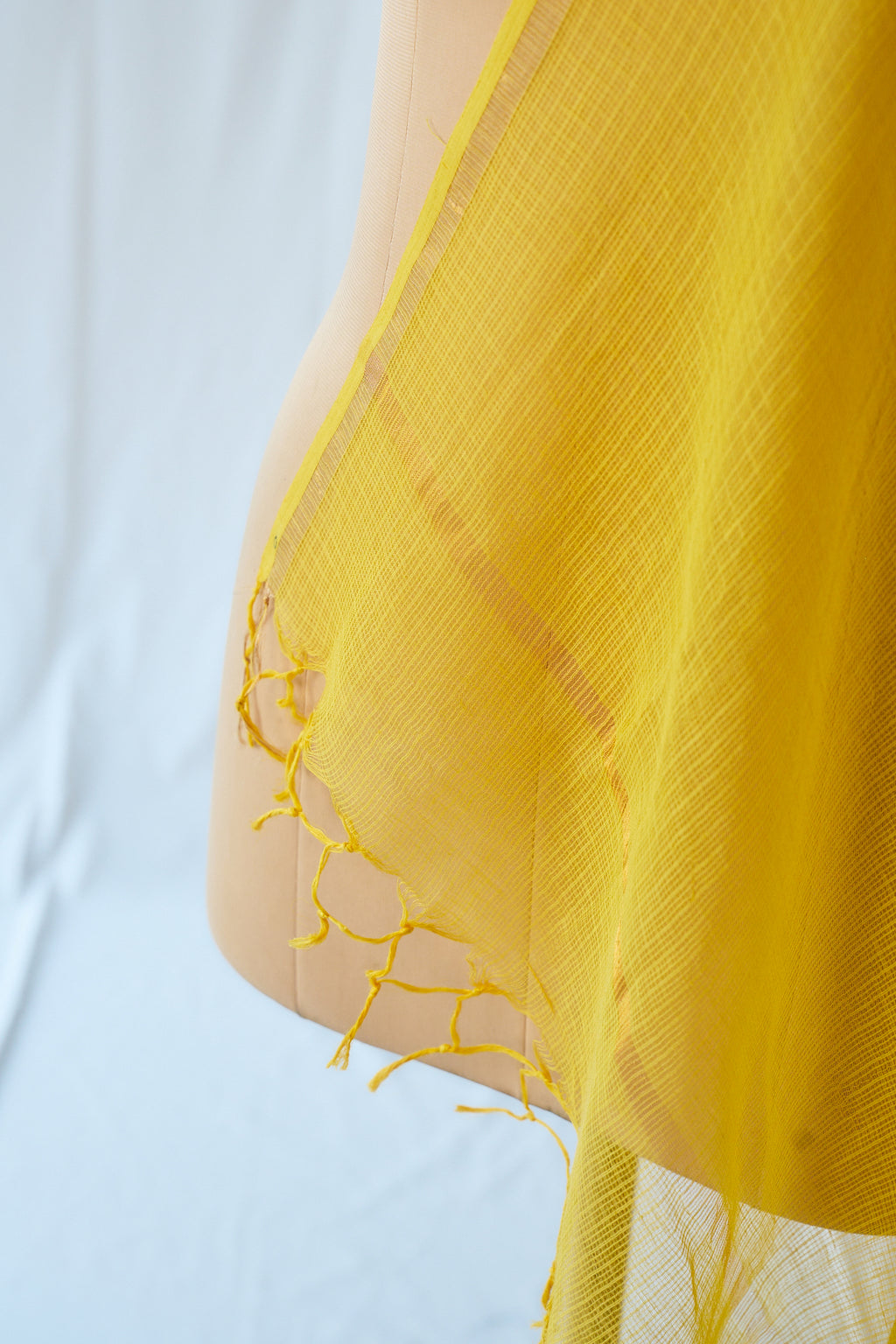 Golden Yellow Plain Kota Doria Dupatta
