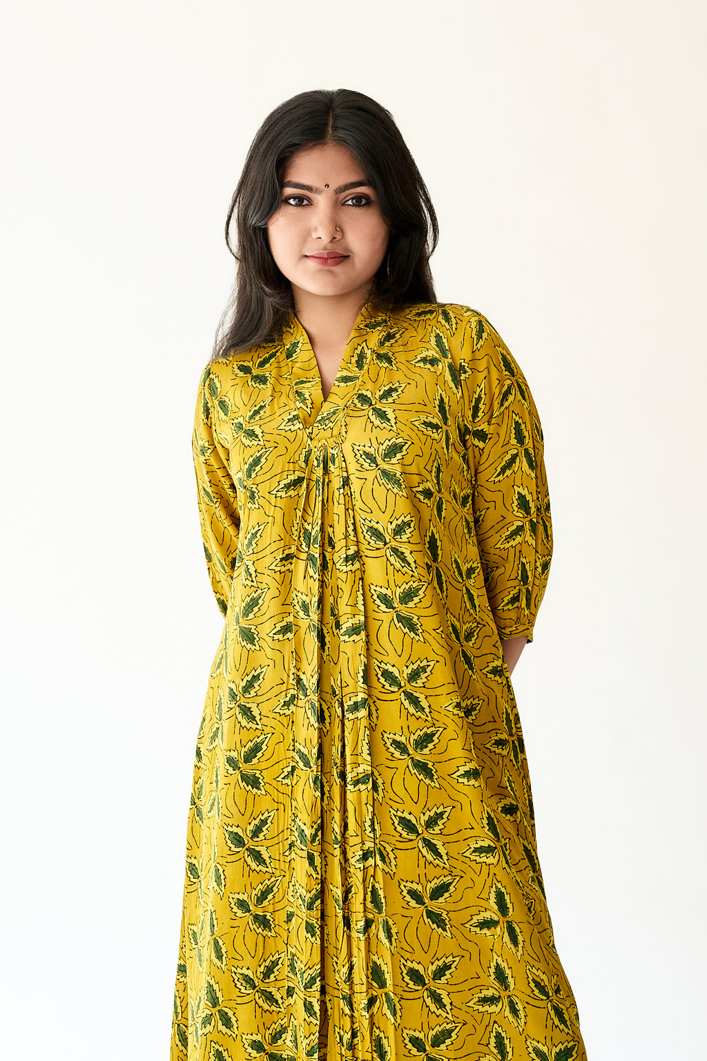Gulbahar Yellow Modal Ajrakh Dress