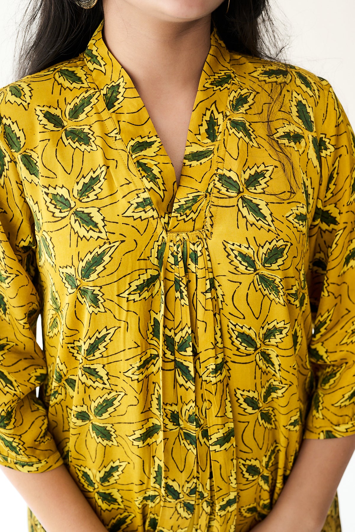Gulbahar Yellow Modal Ajrakh Dress