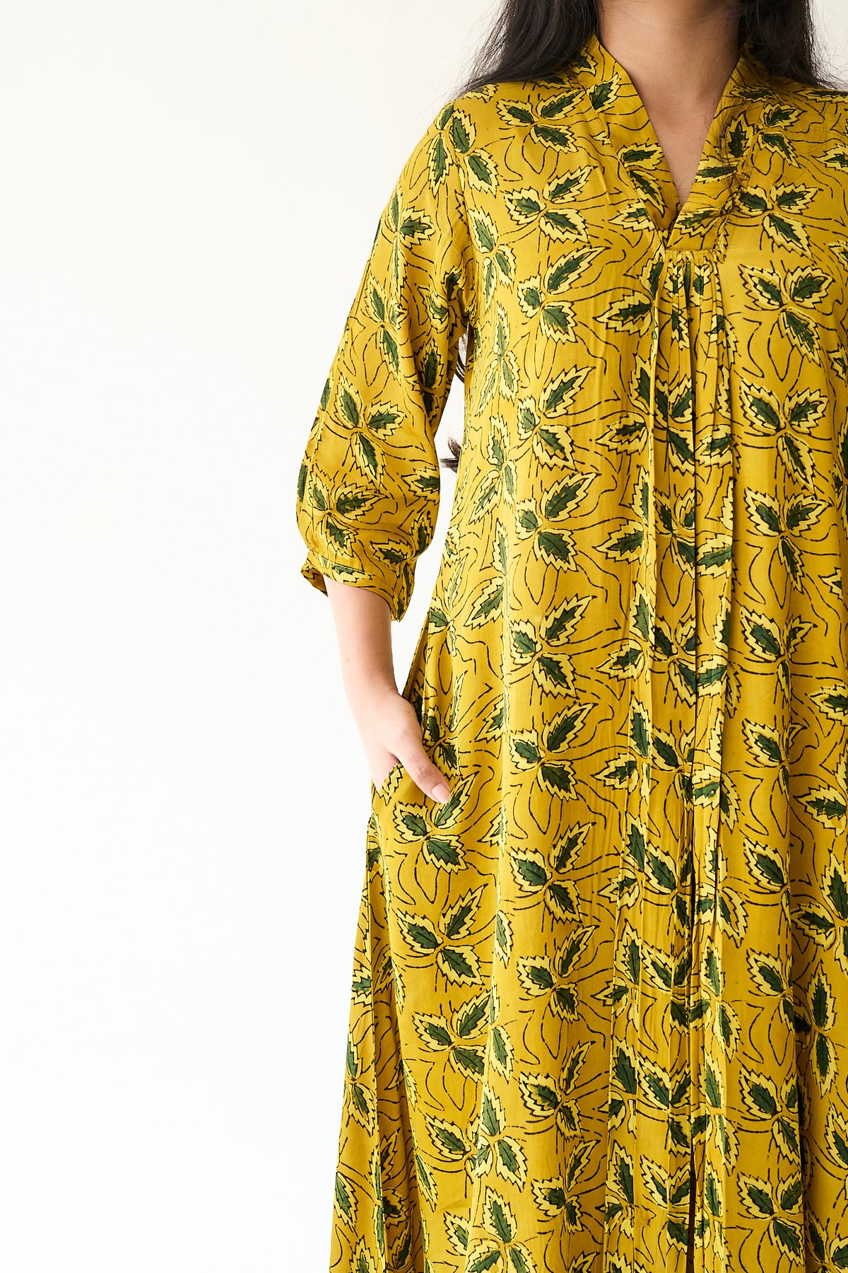 Gulbahar Yellow Modal Ajrakh Dress