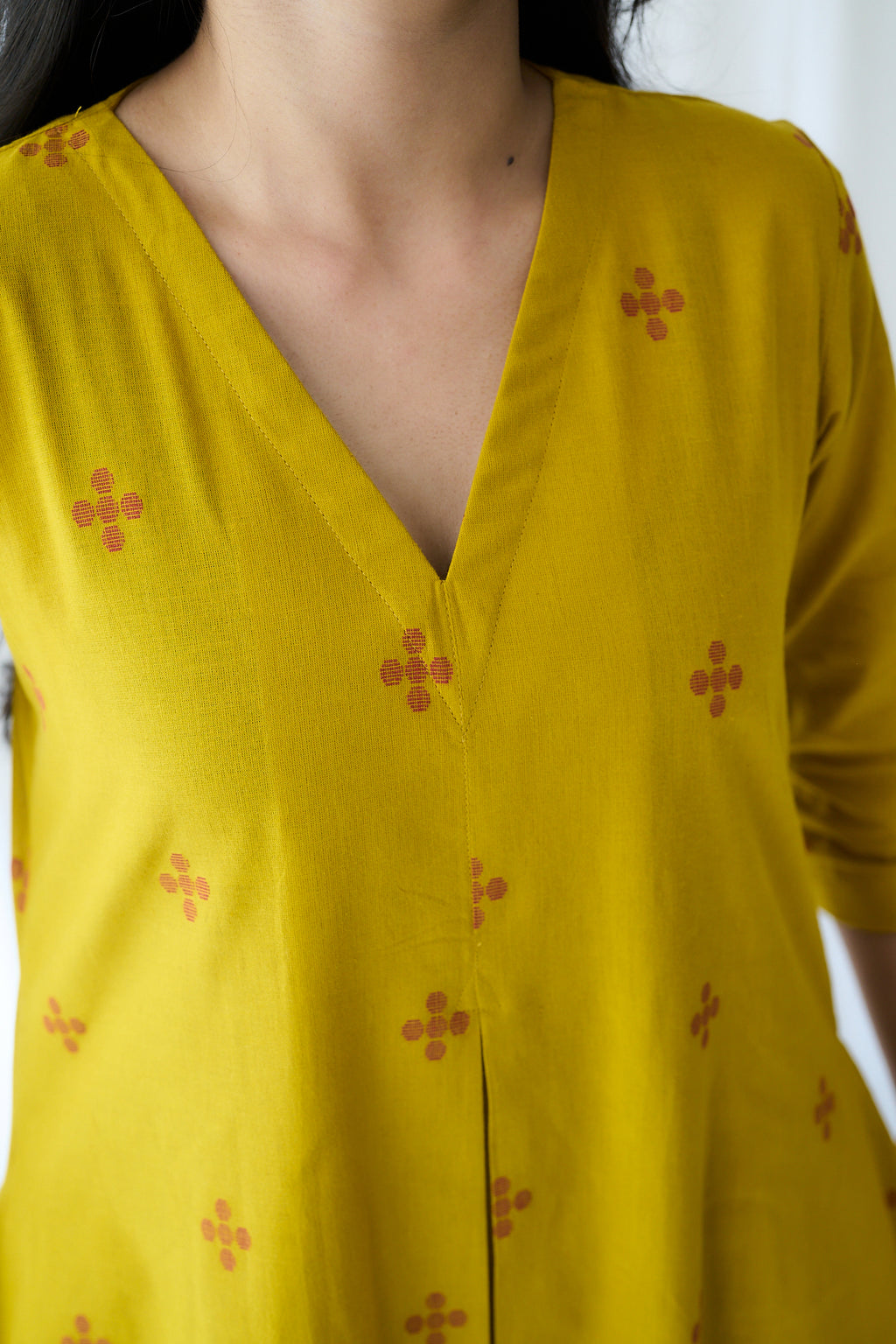 Set of 2- Mireya Yellow South Cotton Kurta & Pants Set