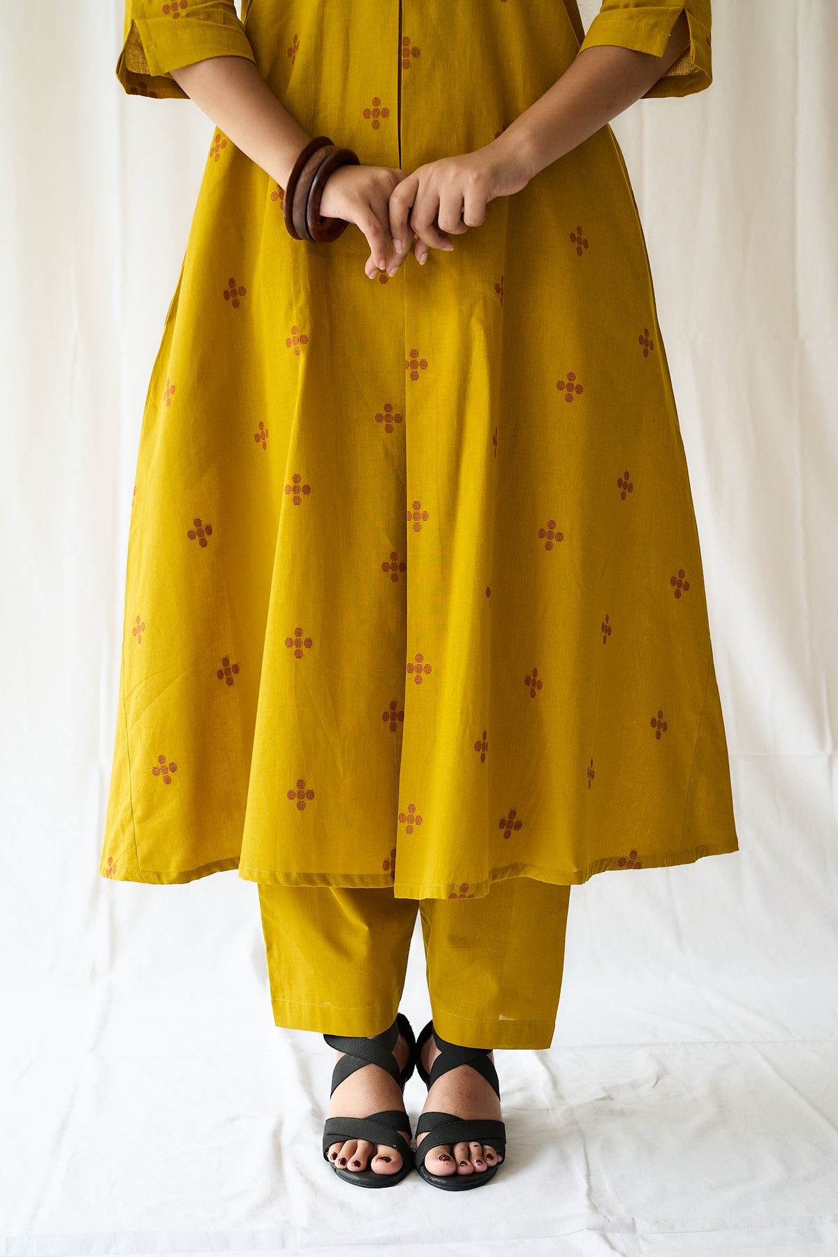 Set of 2- Mireya Yellow South Cotton Kurta & Pants Set