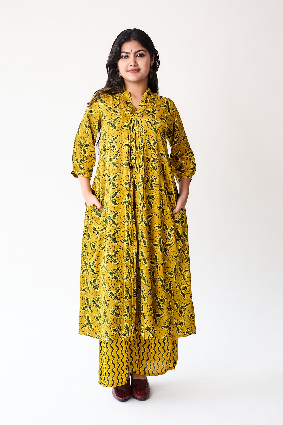 Gulbahar Yellow Modal Ajrakh Dress