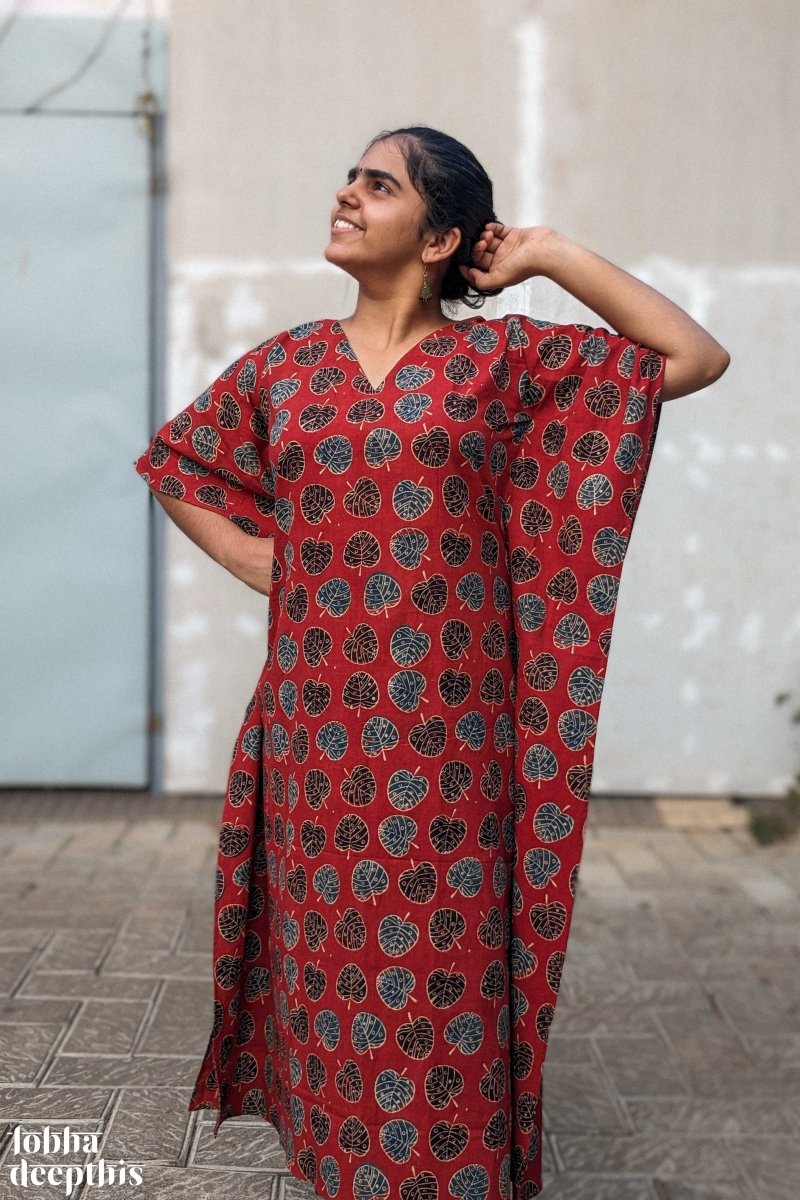 Ajrakh Short Kaftan Set