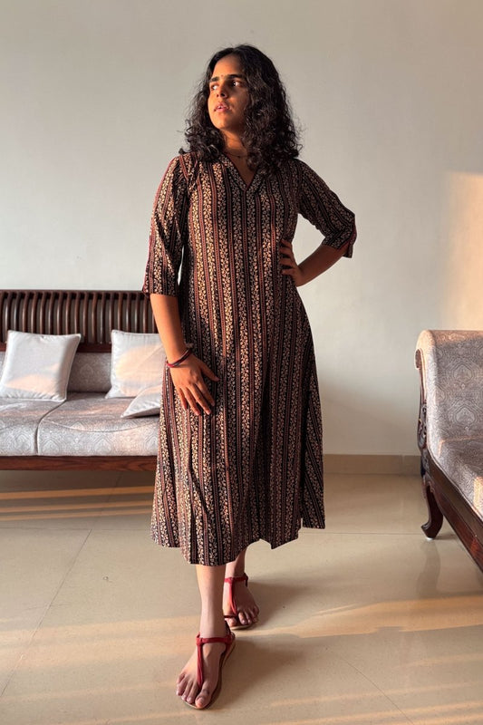 Anuragini Black Aline Dress - Lobha Deepthis
