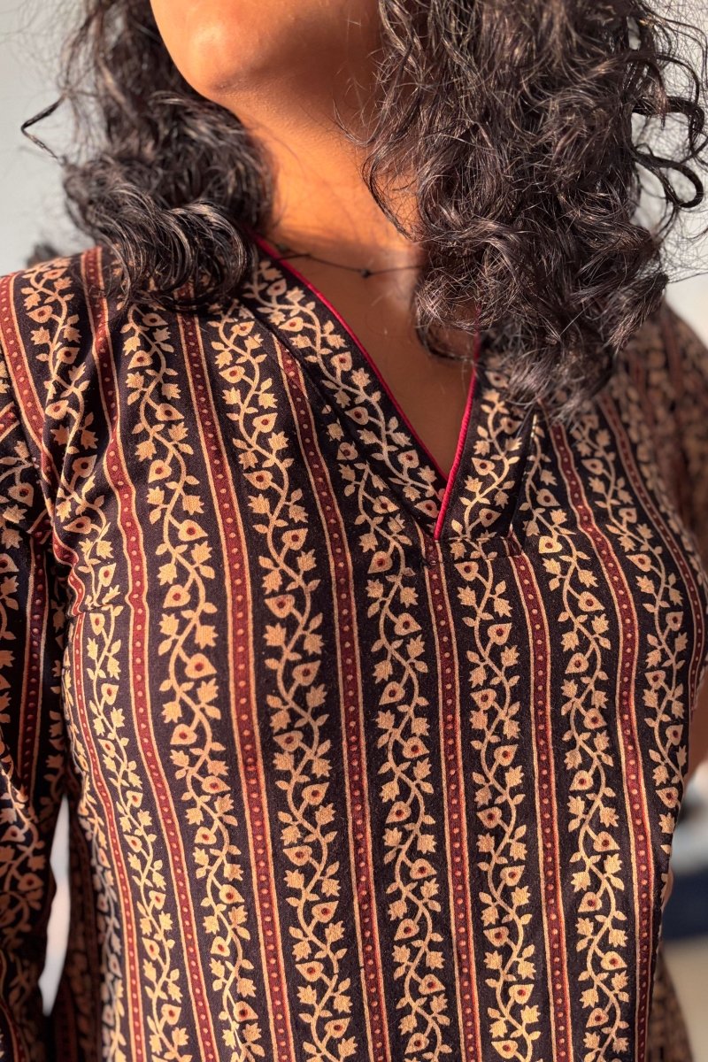 Anuragini Black Aline Dress - Lobha Deepthis