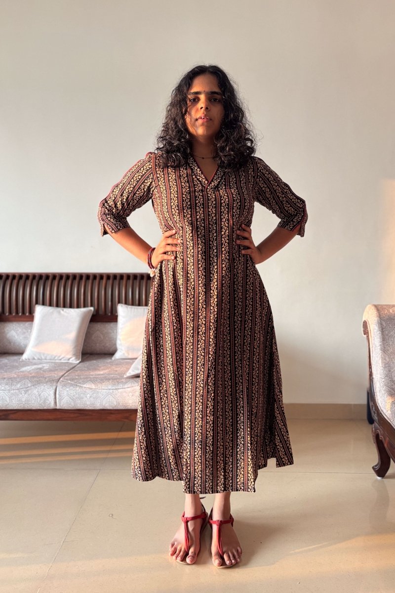 Anuragini Black Aline Dress - Lobha Deepthis