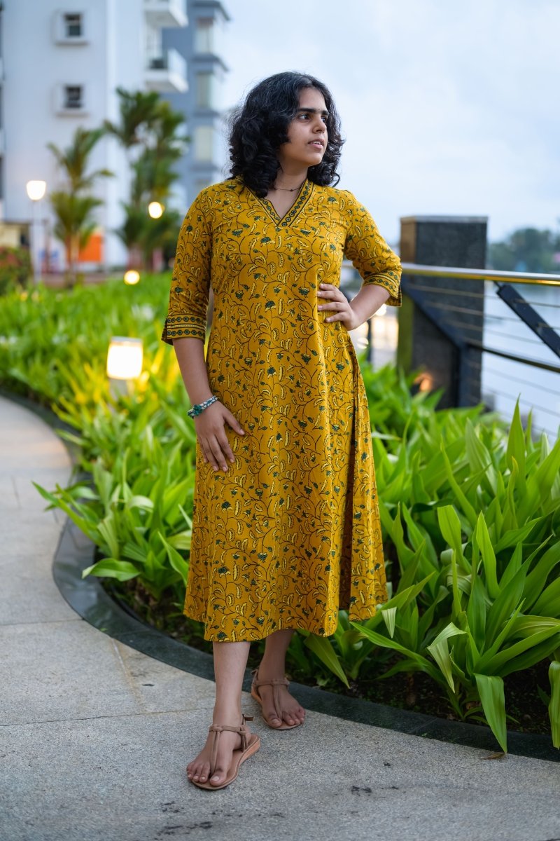 Arunya Ajrakh Dress - Lobha Deepthis