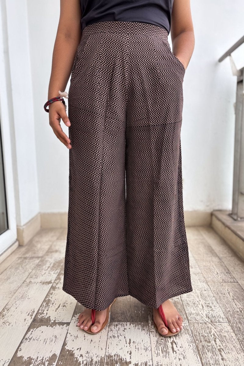 Black Stripes Pure Cotton Parallel Pants - Lobha Deepthis