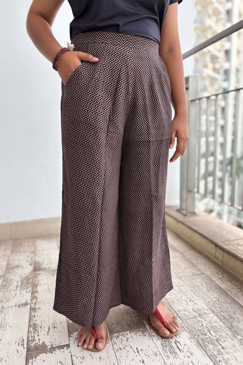Black Stripes Pure Cotton Parallel Pants - Lobha Deepthis