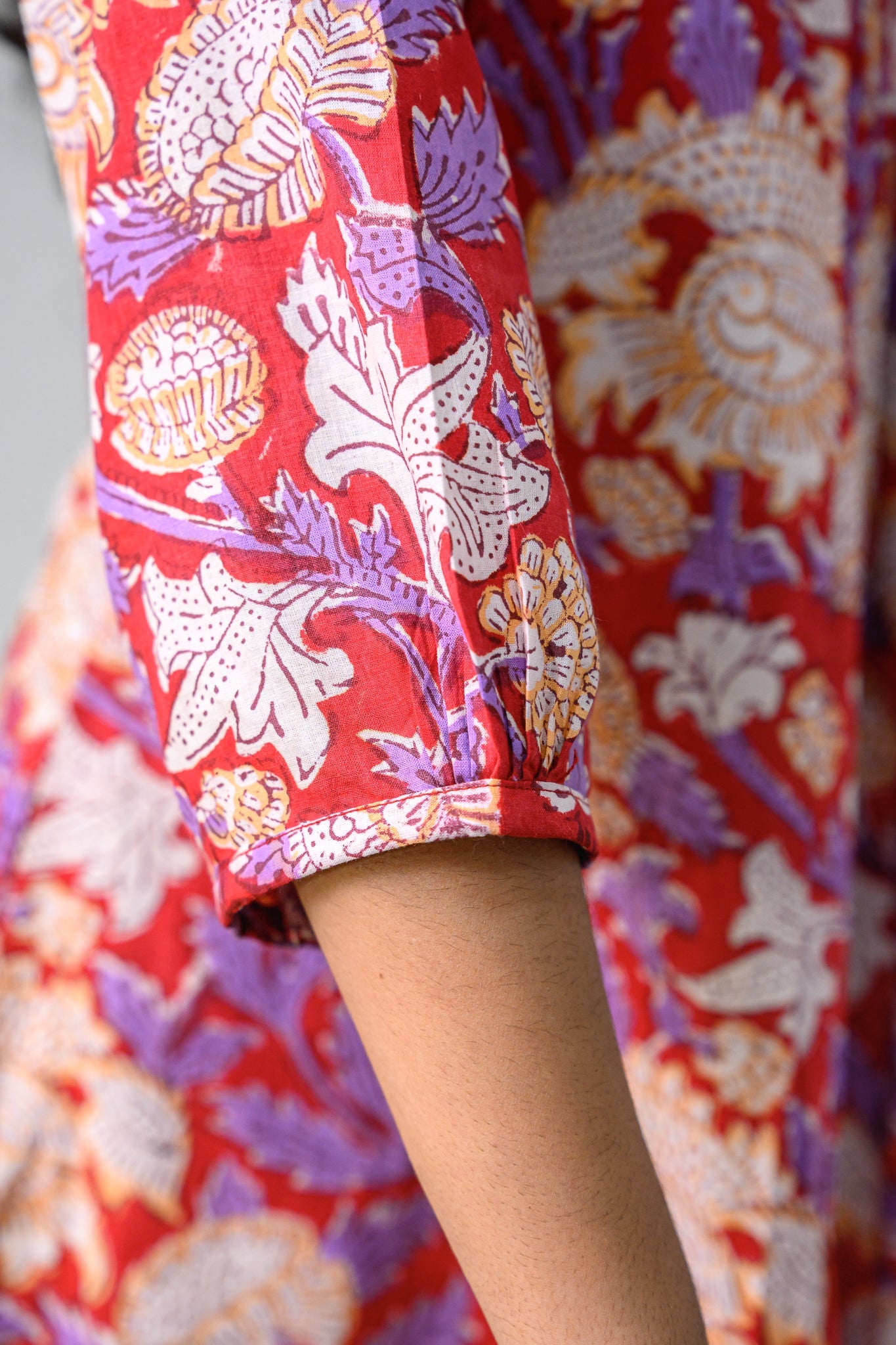 Camellia Sanganeri Pure Cotton Dress - Lobha Deepthis