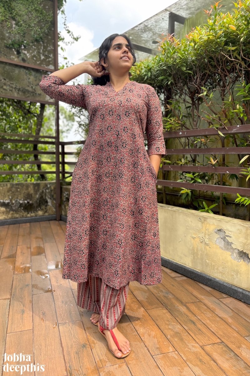 Chocolate Vines Aline Kurta - Lobha Deepthis