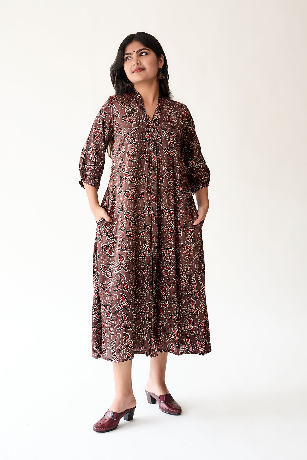 Gulbahar Chocolate Modal Ajrakh Dress
