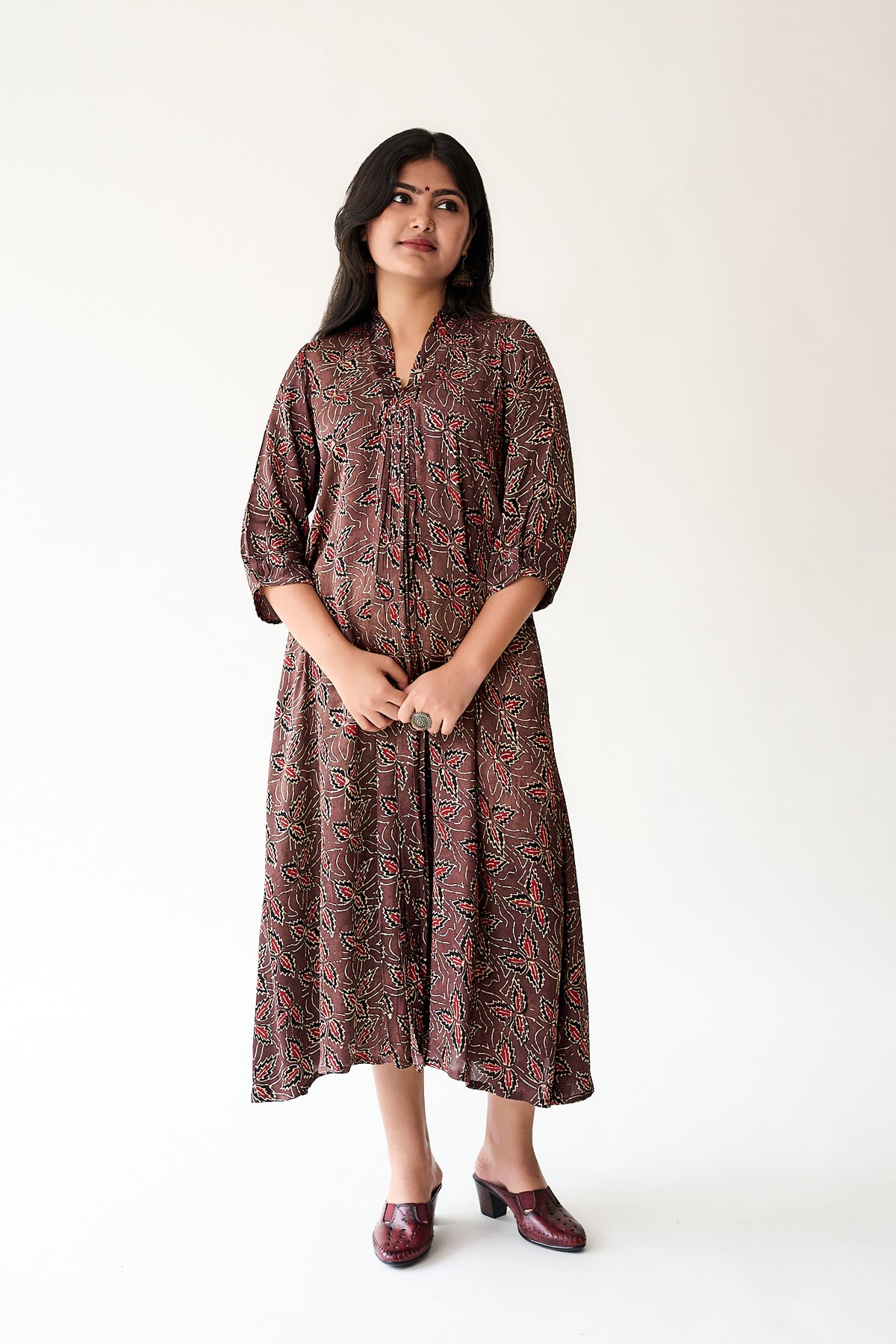 Gulbahar Chocolate Modal Ajrakh Dress