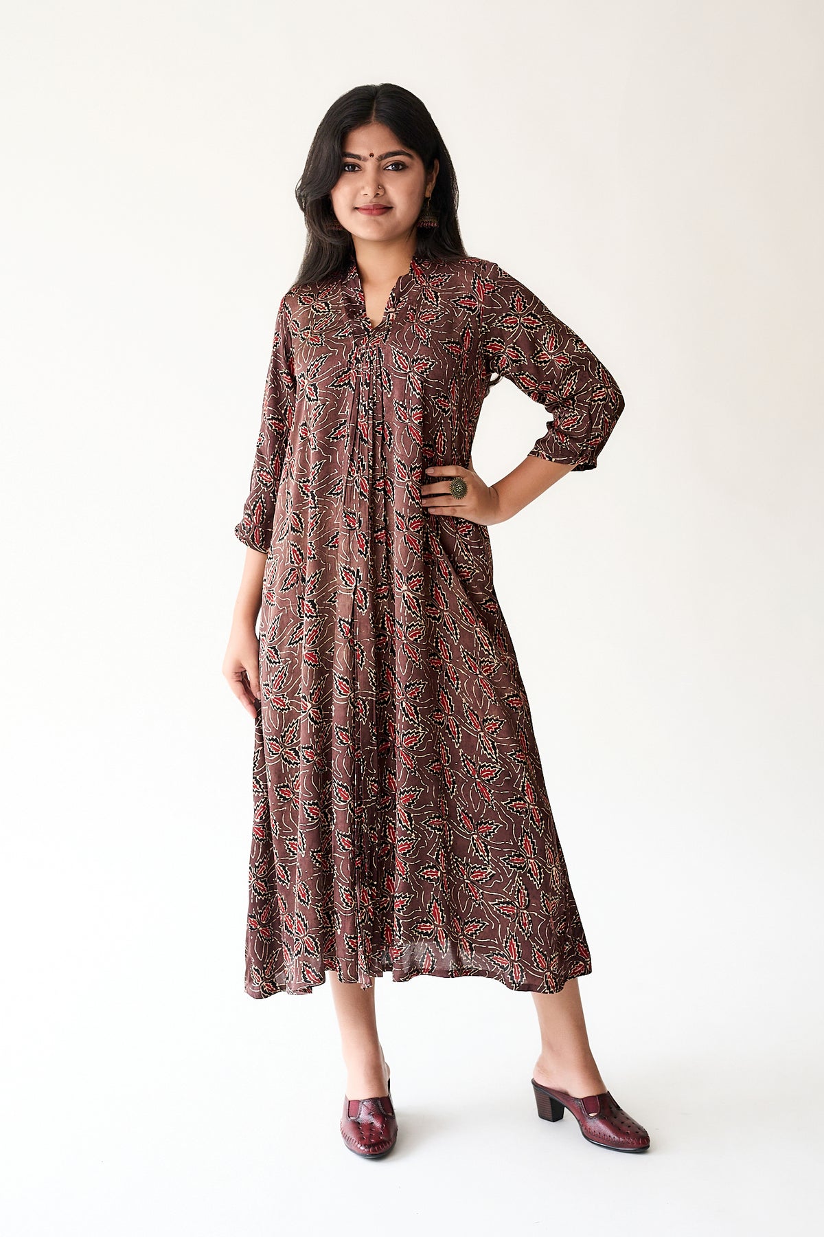 Gulbahar Chocolate Modal Ajrakh Dress
