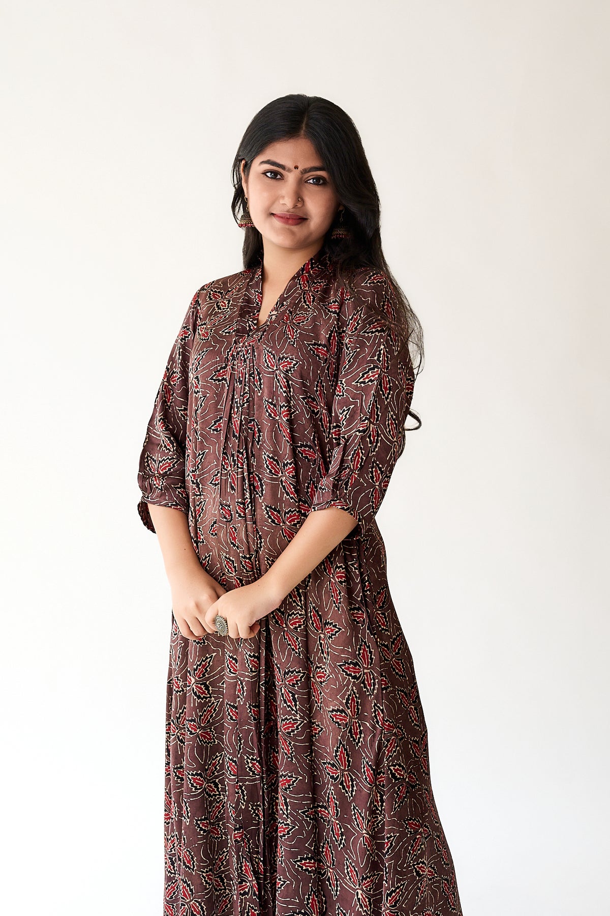 Gulbahar Chocolate Modal Ajrakh Dress