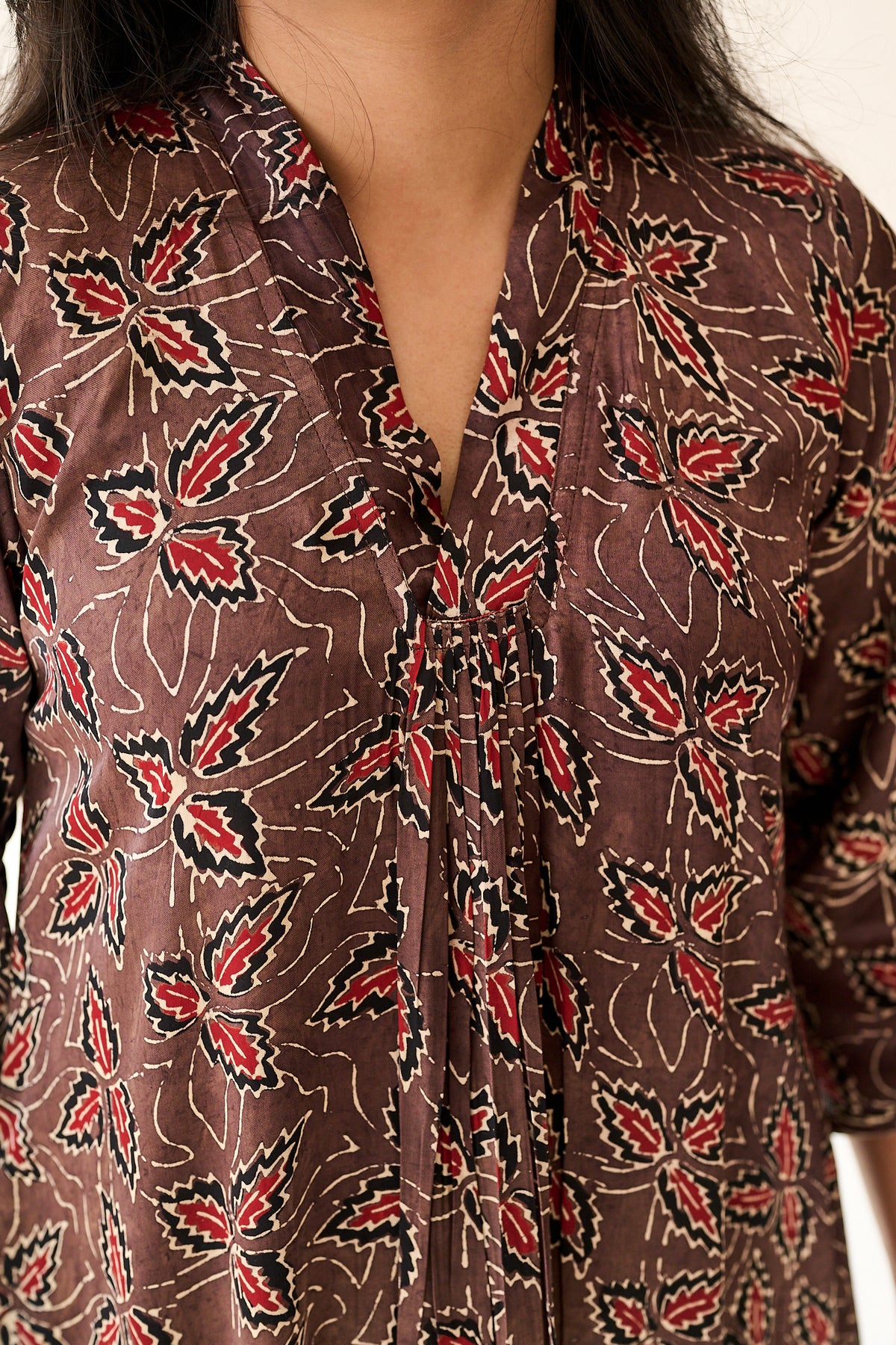 Gulbahar Chocolate Modal Ajrakh Dress