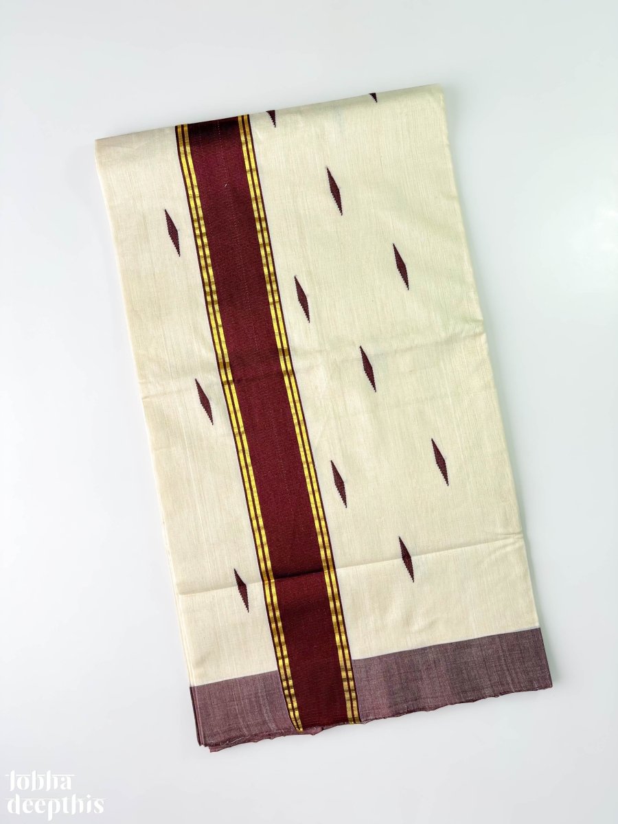 Coffee Brown Kara Balaramapuram Handloom Saree - Lobha Deepthis