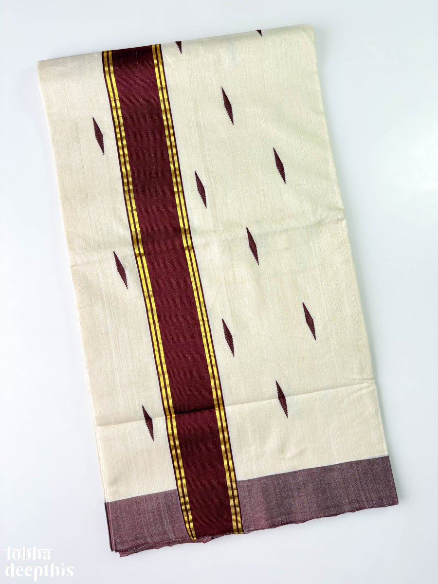 Coffee Brown Kara Balaramapuram Handloom Saree - Lobha Deepthis