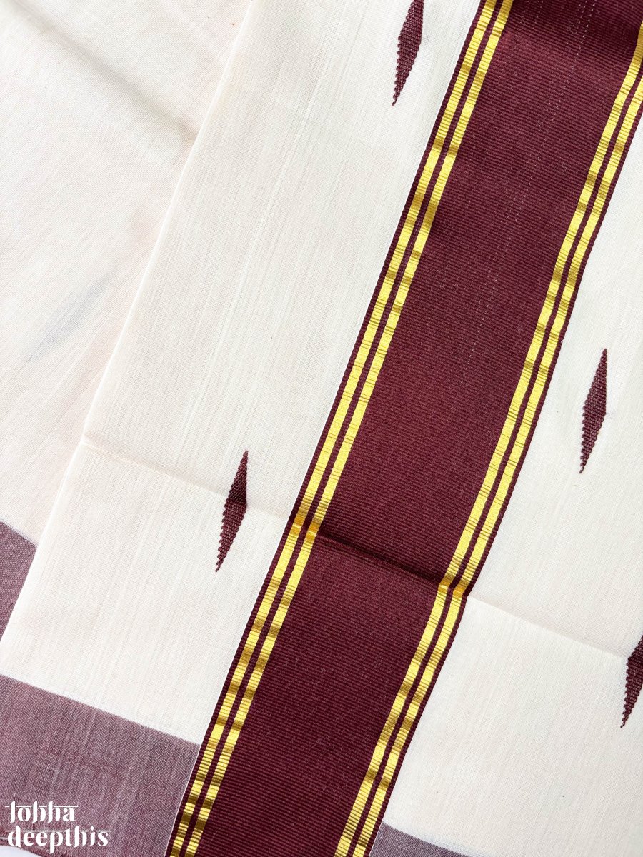 Coffee Brown Kara Balaramapuram Handloom Saree - Lobha Deepthis