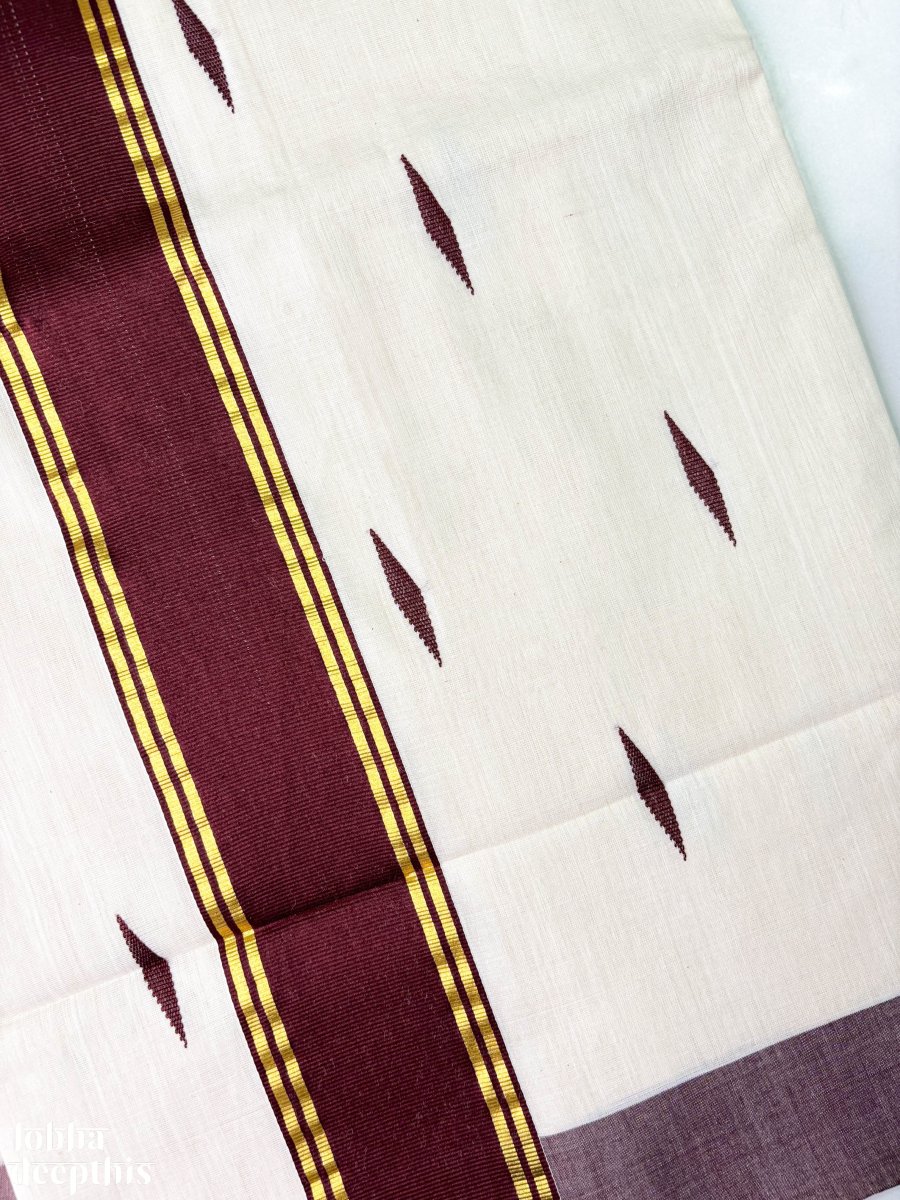 Coffee Brown Kara Balaramapuram Handloom Saree - Lobha Deepthis