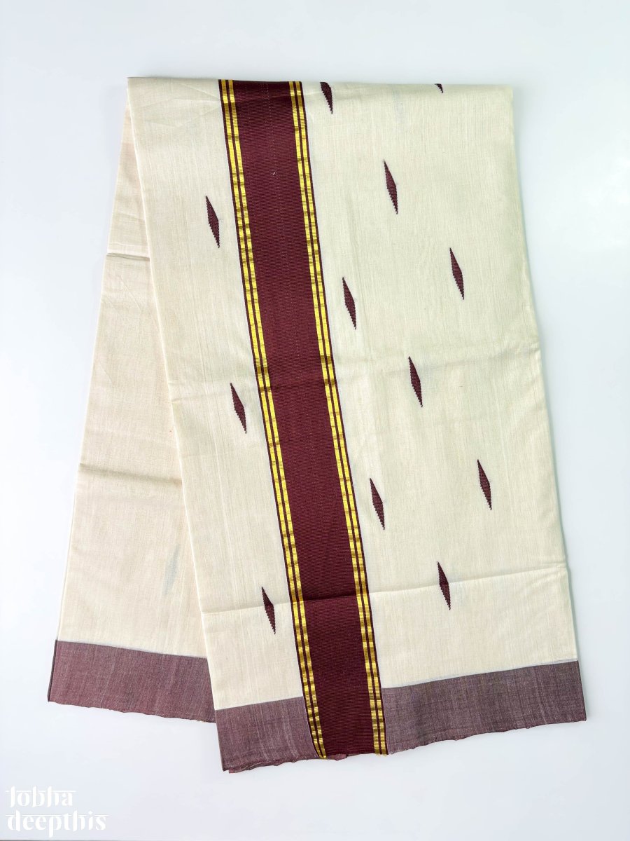 Coffee Brown Kara Balaramapuram Handloom Saree - Lobha Deepthis