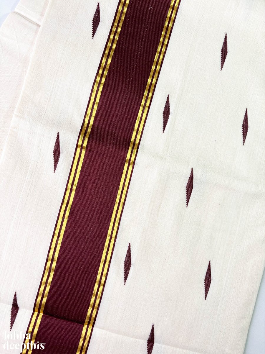 Coffee Brown Kara Balaramapuram Handloom Saree - Lobha Deepthis