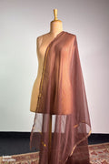 Coffee Brown Plain Kota Doria Dupatta - Lobha Deepthis