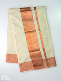 Copper Kasavu Balaramapuram Handloom Saree - Lobha Deepthis