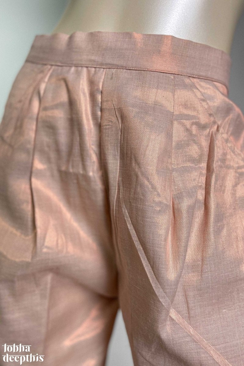 Copper Tissue Pencil Pants - Lobha Deepthis