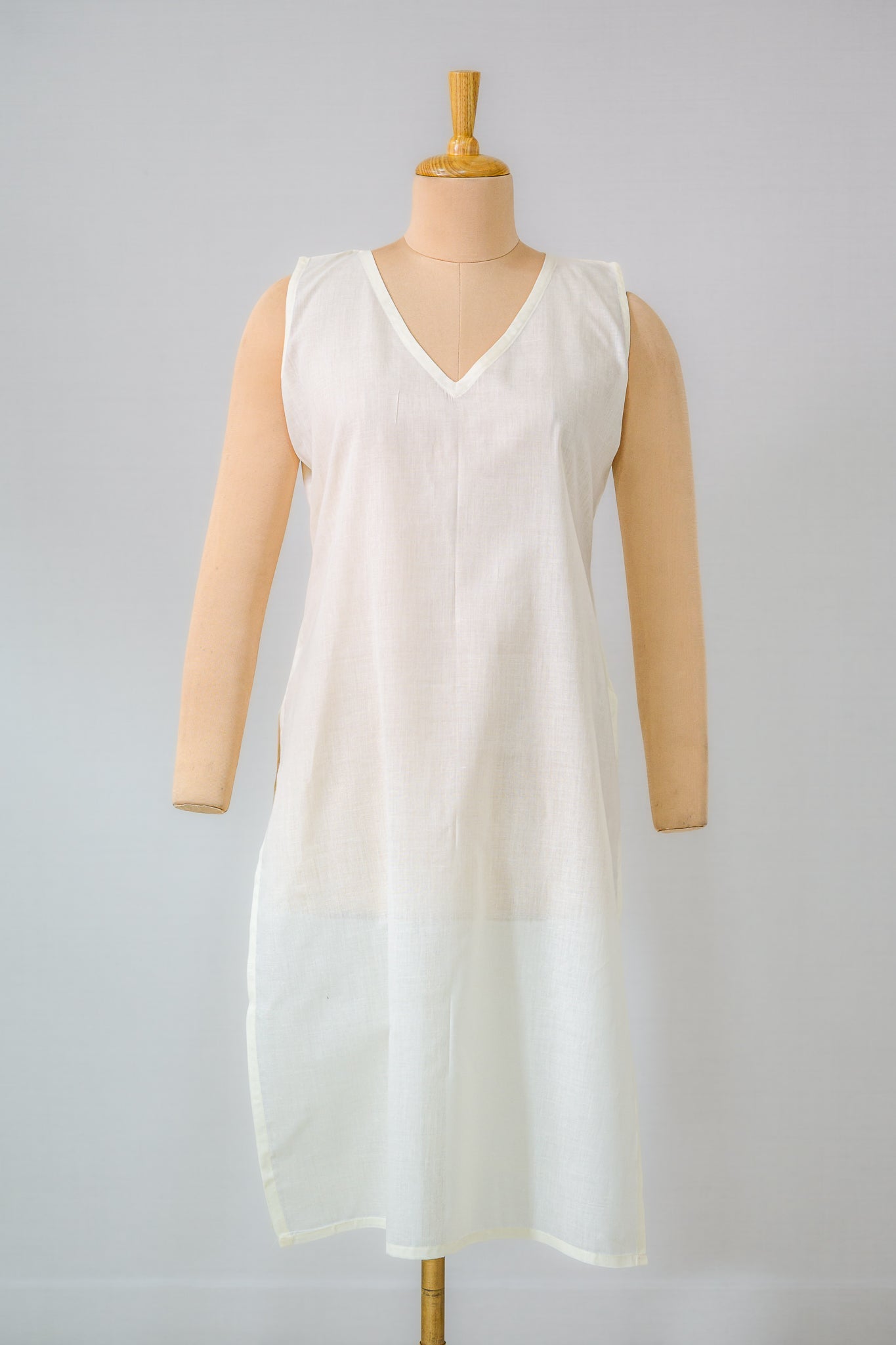 Cotton V Neck Long Inner Slip - Lobha Deepthis