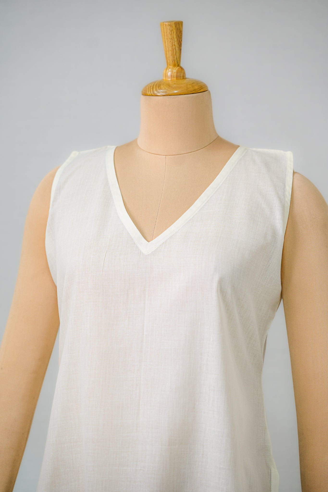 Cotton V Neck Long Inner Slip - Lobha Deepthis